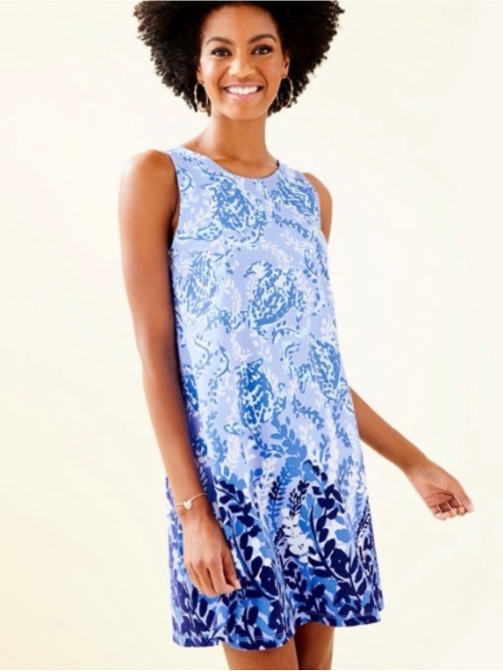 Lilly Pulitzer Kristen Swing Dress Blue Peri Turtley Awesome Knit White
